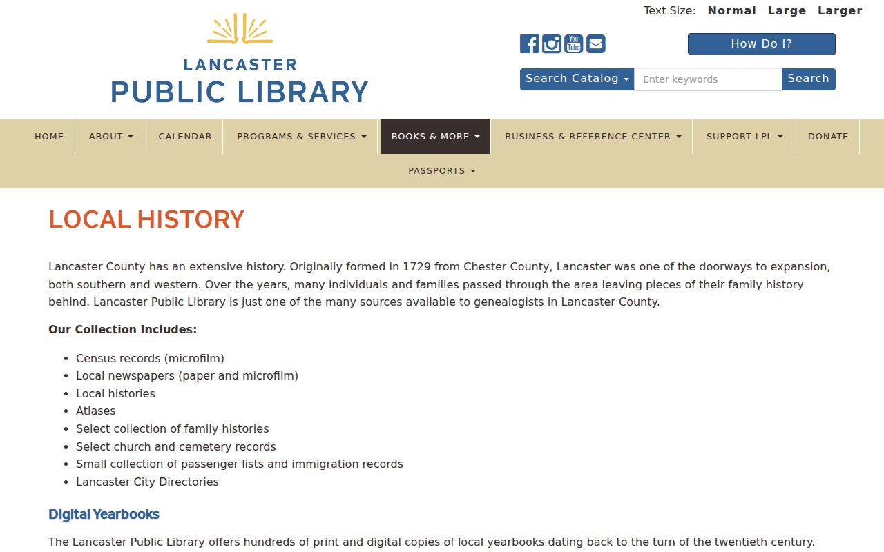 Manheim Township previous residents research at Lancaster Public Library Local History